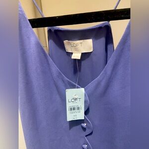 Loft periwinkle petite XS scalloped cami